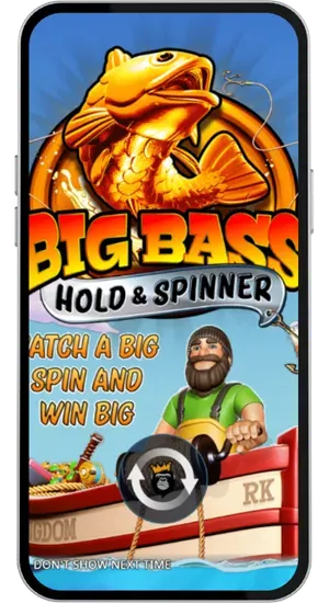 Searching for Big Bass Hold and Spinner in the casino lobby and loading it directly in the browser on desktop or mobile