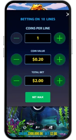 Using stake controls to adjust the wager between £0.10 and £250 per spin in Big Bass Hold and Spinner
